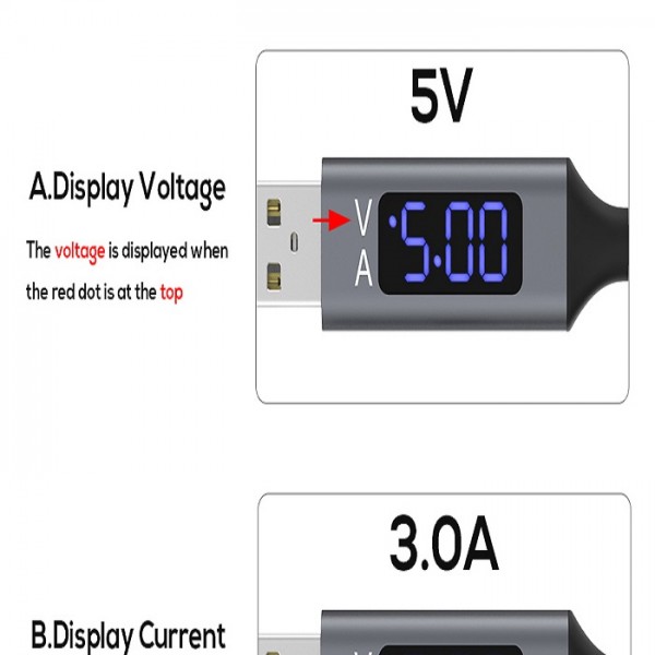 Buy TOPK D Line2 USB Type C Cable Voltage And Current Display Type C