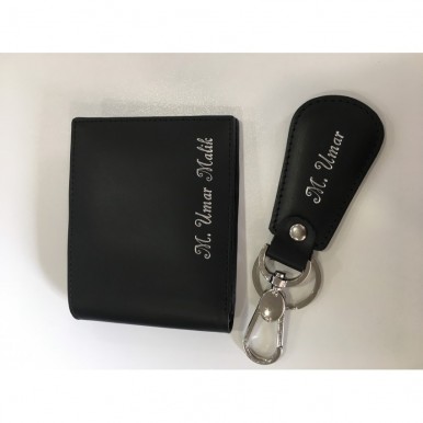 Buy Customized Genuine Black Leather Wallet With Keychain online in Pakistan | www.bagsaleusa.com/louis-vuitton/