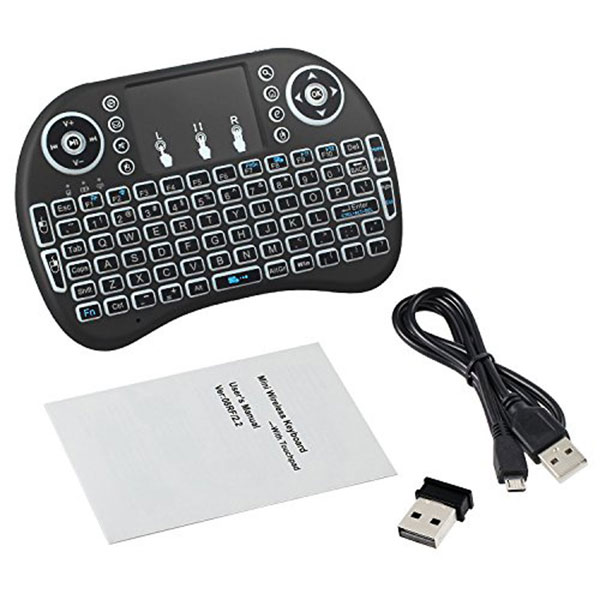 Mini Wireless Keyboard Backlit with Touchpad, 2.4GHz USB Rechargeable ...