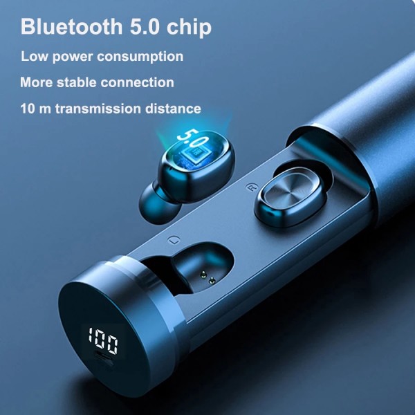 TWS Bluetooth Earphone 5.0 Wireless Headphones Waterproof Earbuds