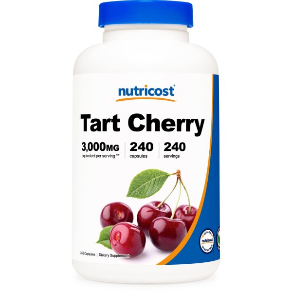 Tart Cherry Extract 3000mg Dietary Supplement - 240 Veggie Capsules ...