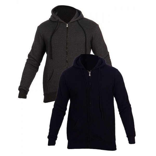 Pack of 02 - Navy Blue and Charcoal Hoodies For men - Buyon.pk