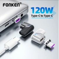 Fonken 120W Magnetic Cable Socket Adapter USB Type C Cell Mobile Phone Tablet Cable Converter