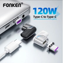 Fonken 120W Magnetic Cable Socket Adapter USB Type C Cell Mobile Phone Tablet Cable Converter