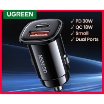 UGREEN 30W Dual Ports Fast Charging USB Car Charger Adapter Black