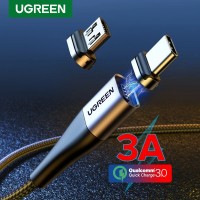 UGREEN 3A Magnetic Fast Charging Type-Micro Cell Mobile Phone Tablet Cable 1M Black