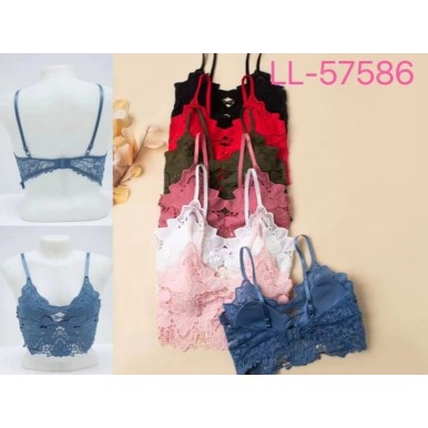Women Fancy Lace Bralette Padded Net Bra | Free Size