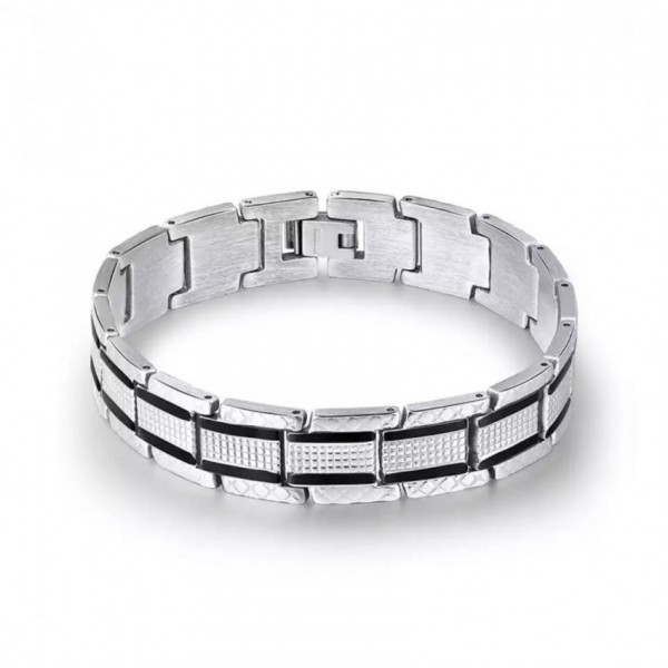 Buy Silver Black High Quality Bracelet online in Pakistan | Buyon.pk