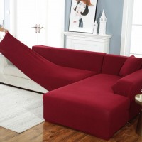 7 Seater L Shape Sofa Covers 3 Pieces- 3+3+Corner Set Cotton Jersey Stretchable Dust Proof