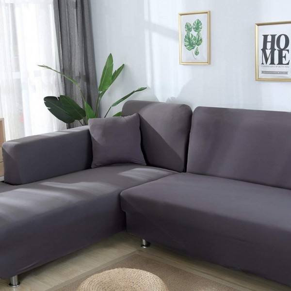 2 Pieces L Shape Sofa Covers For 3 3 Grey Buyon Pk   Grey  3  600x600 