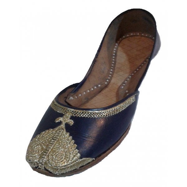 Buy Handmade Leather Khussa for Women Blue online in Pakistan | Buyon.pk