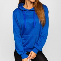 Pullover Royal Blue Hoodie for Women in Large Size