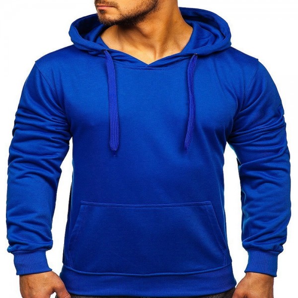 Pullover Royal Blue Hoodies for Men in Size Large by Rainbow Linen 
