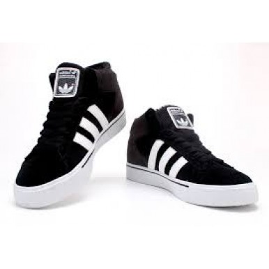 black shoes with white stripe