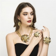 Gold Plated Fashion Flower Party Set - New Year Special