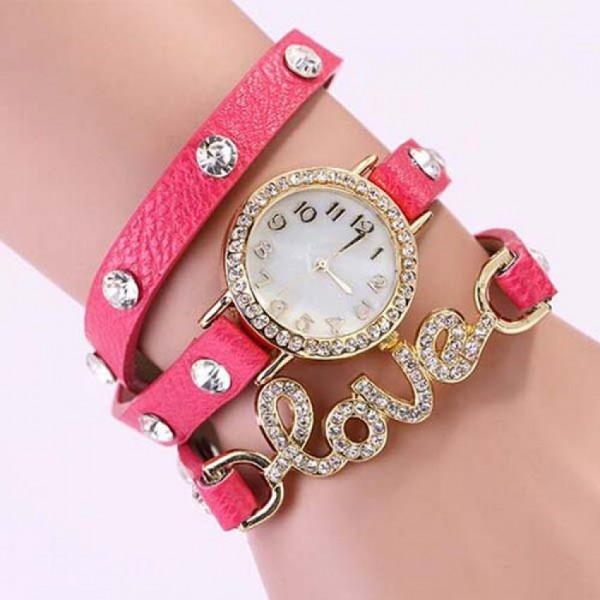 pink colour watch ladies