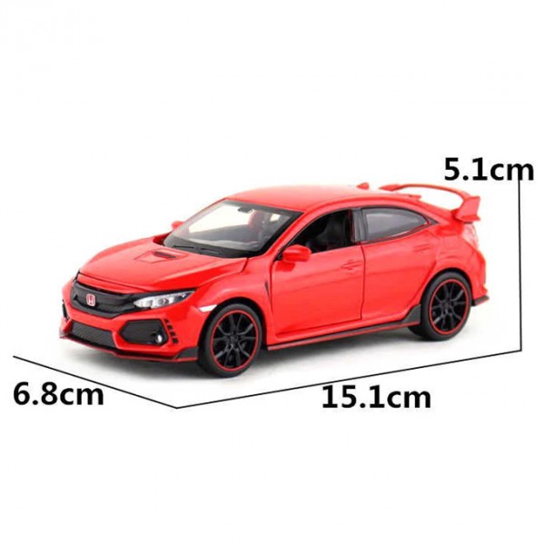 Honda Civic Type-R Racer Die Cast Scale Model Car - Red - 6 Inches ...