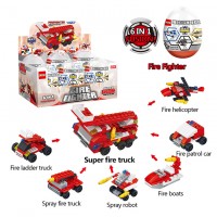 6 in 1 - Super Fire Fighter Engine Truck - Building Blocks