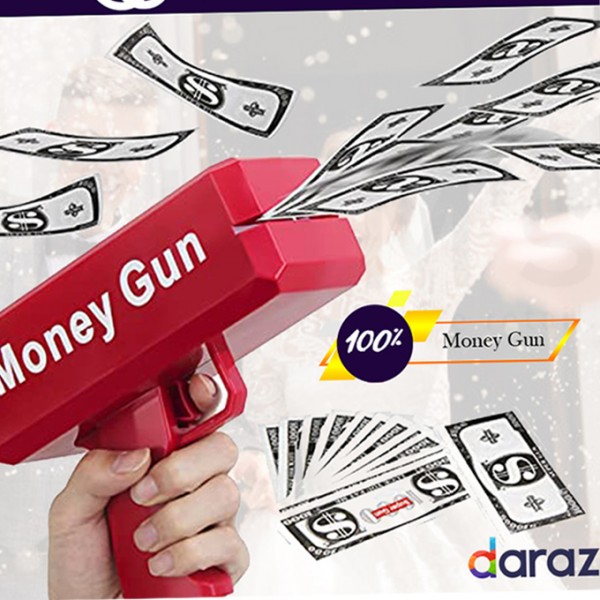 Rain Money Gun Paper Playing Spary Money Toy Gun Prop Money Gun With 100 Pcs Play Money Cash