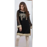 Black Embroidered chiffon suit