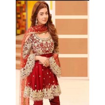 Chiffon Embroidery Suit with Embroidery Dupatta