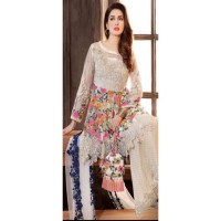 CHIFFON SUIT WITH MULTICOLOR EMBROIDERY 