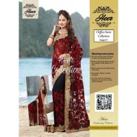 Black and Red BEautiful Sequence work Saree