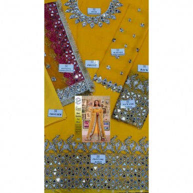 Buy Stylish Embroidered Yellow Trouser For Girls in Pakistan