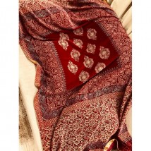 BEAUTIFUL PRINTED VELVET SHAWL IN MAROON COLOR