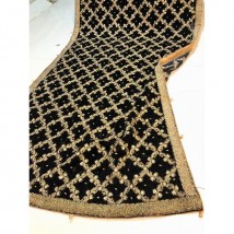 Dori Jaal Heavy Embroidered Velvet Shawl in Black Color