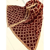 Dori Embroided Velvet Shawl in Maroon Color