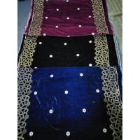 Embroidered Velvet Shawl for Women