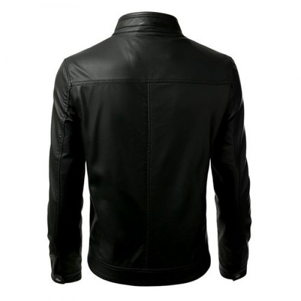Front Pockets Black Leather Jacket - Buyon.pk