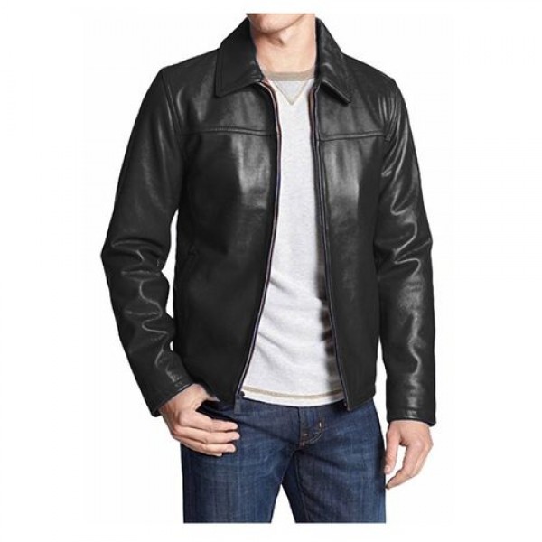 Black Faux Leather Jacket - Buyon.pk