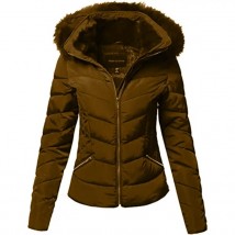 Women's Brown Fit Quilted Puffer Jacket