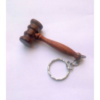 Miniature Wooden Gavel Keychain for Law Professionals