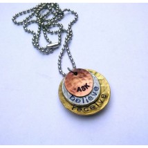 Ask-Believe-Receive Tripple Tone Pendant