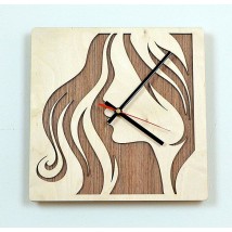 Modern Girl Wooden Wall Clock