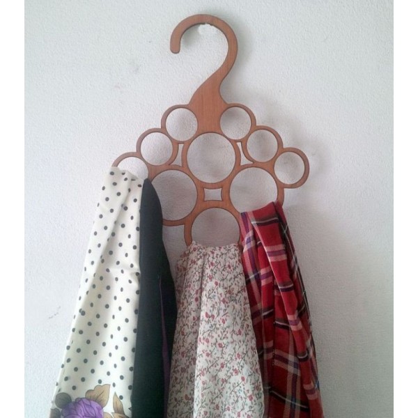 Ring Type Scarf Organiser - Wooden Hanger - Buyon.pk