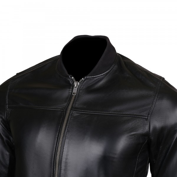 Leather Jacket For Men Black New Style Leather Jacket for Men - Buyon.pk