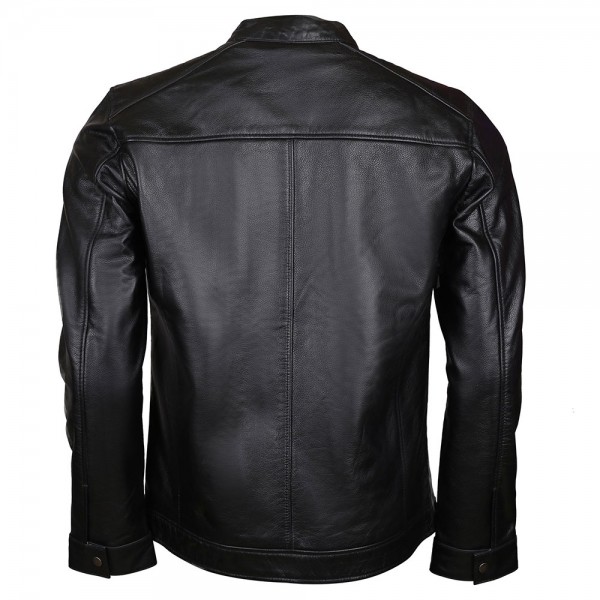 New Black Men Fashion Leather Jacket - Buyon.pk