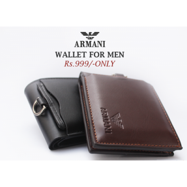 Genuine Cow Leather Bi-Fold Armani Men Wallet A303 