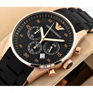 Emporio armani best sale black chain watch