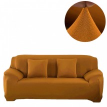 Mustard Sofa Cover 3 Seater | Stretchable 3 Seater Sofa Cover | Elastic Fitted Solid Color Comfortable Couch Cover | Jumbo Size - Narmo Gudaz