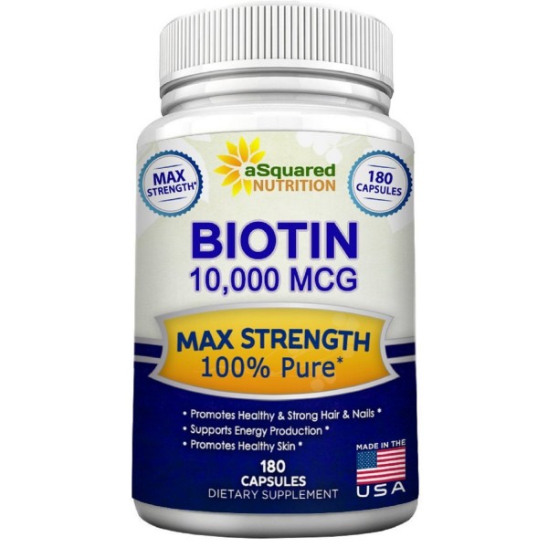 Biotin 10,000 Mcg Max Strength - 180 Capsules - Buyon.pk