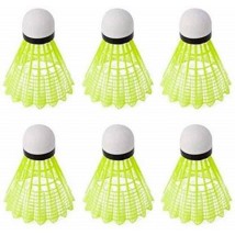 Super Top Quality TRUMP Badminton Nylon Plastic Shuttlecock - Yellow (Slow) - Pack of 6