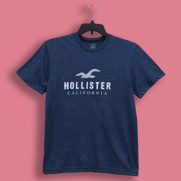 Melang Blue Hollister Printed Tee Shirt For Him 