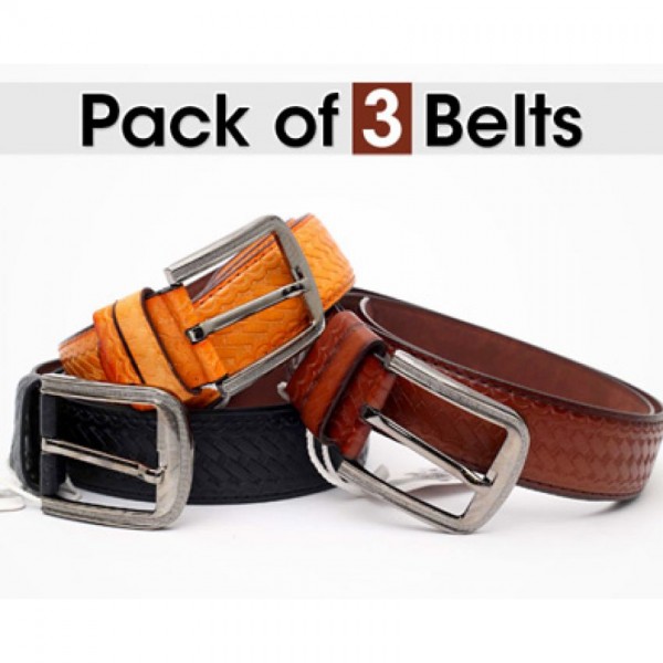 Buy Pack Of 3 Imported Belts For Him online in Pakistan | Buyon.pk