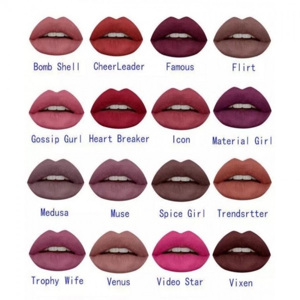 HUDA BEAUTY LIQUID MATTE LIP Colour COLLECTION 16 SHADES - Buyon.pk