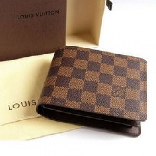 Buy online Lv Men Soft Leather Wallet Check In Pakistan